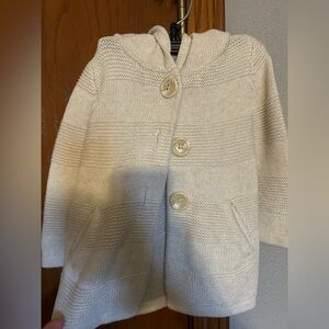GAP Cream Knit Kids Cape with Buttons